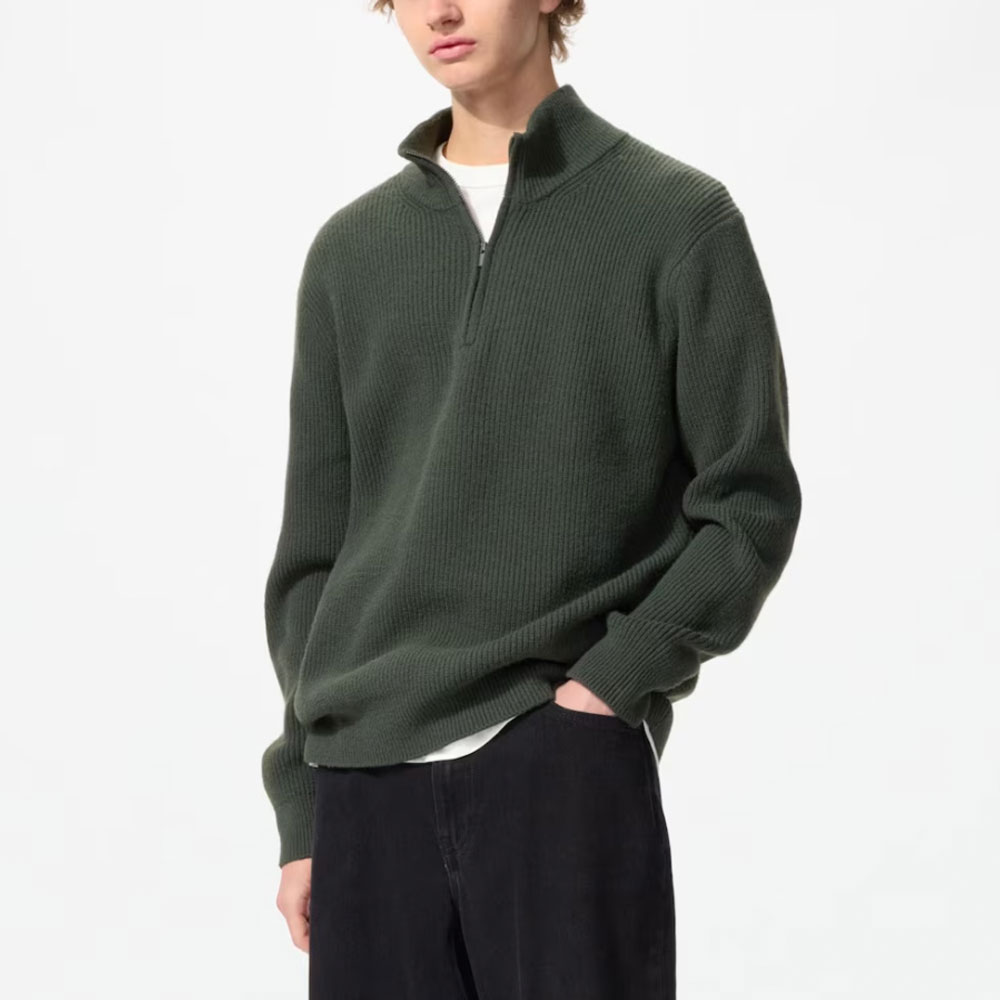 ハーフジップセーター
